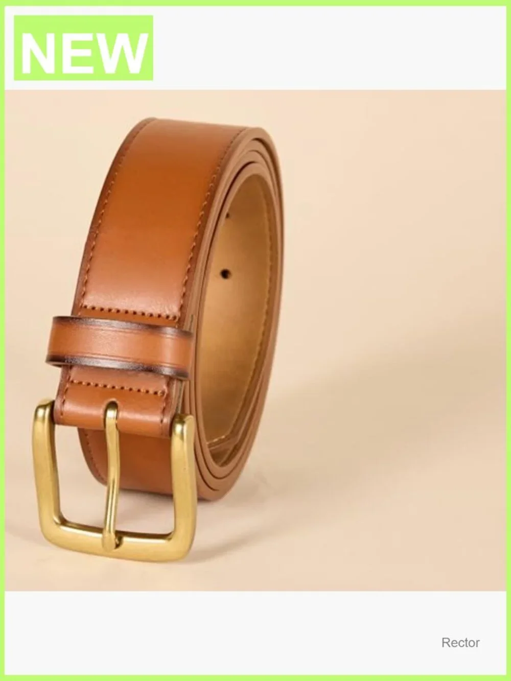Men's Raw Edge Jeans Belt with Classic Buckle